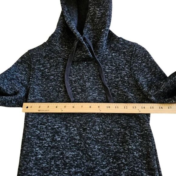 Fabletics womens XS heathered black hooded sweater tunic dress - Picture 5 of 8